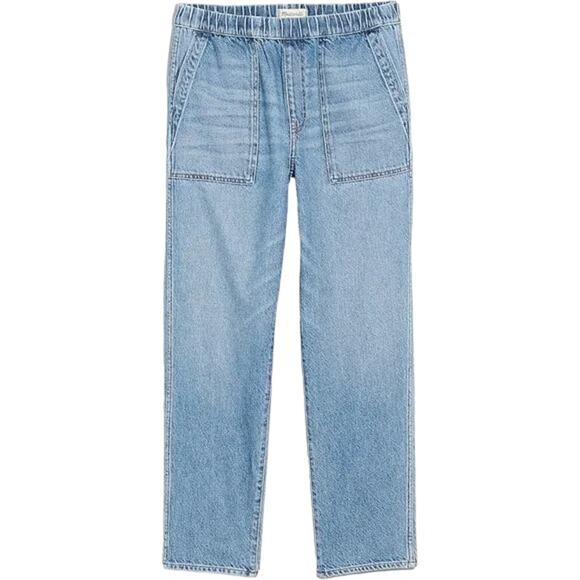 Madewell Pull-On Relaxed Jeans in Beswick Wash, Tall L - Picture 1 of 4